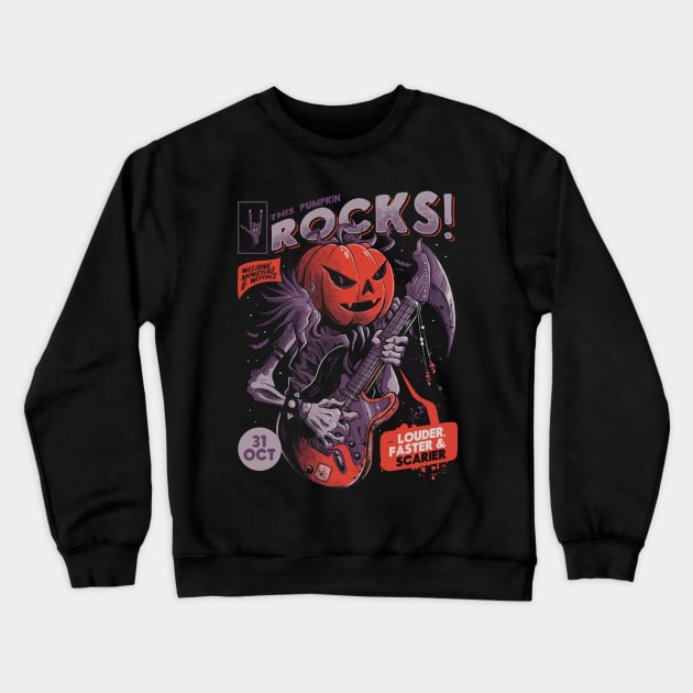 Rock Pumpkin Crewneck Sweatshirt by eduely